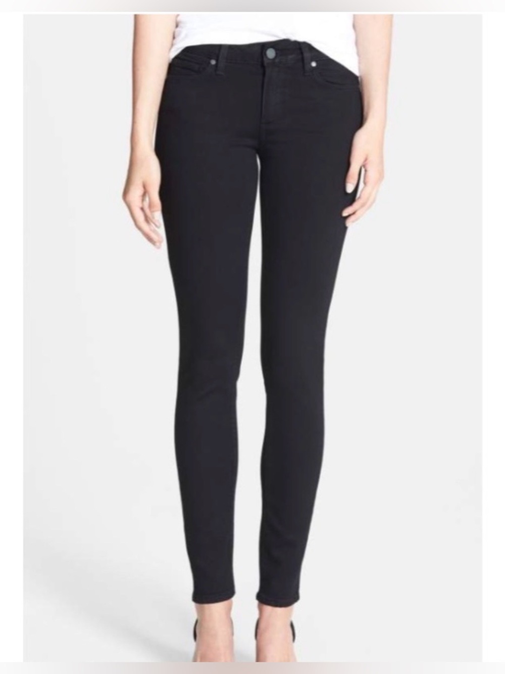 Paige Verdugo Ultra Skinny Mid Rise Ankle Length Jeans With Raw Hem Size 29